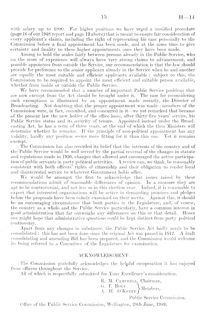 Papers Past Parliamentary Papers Appendix To The Journals Of The House Of Representatives 1949 Session I Public Service Commission Thirty Seventh Report