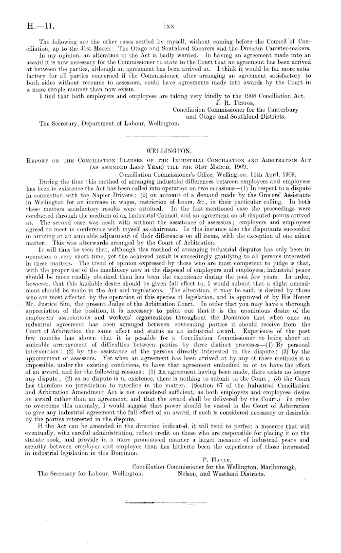 Papers Past, Parliamentary Papers, Appendix to the Journals of the House  of Representatives, 1909 Session II