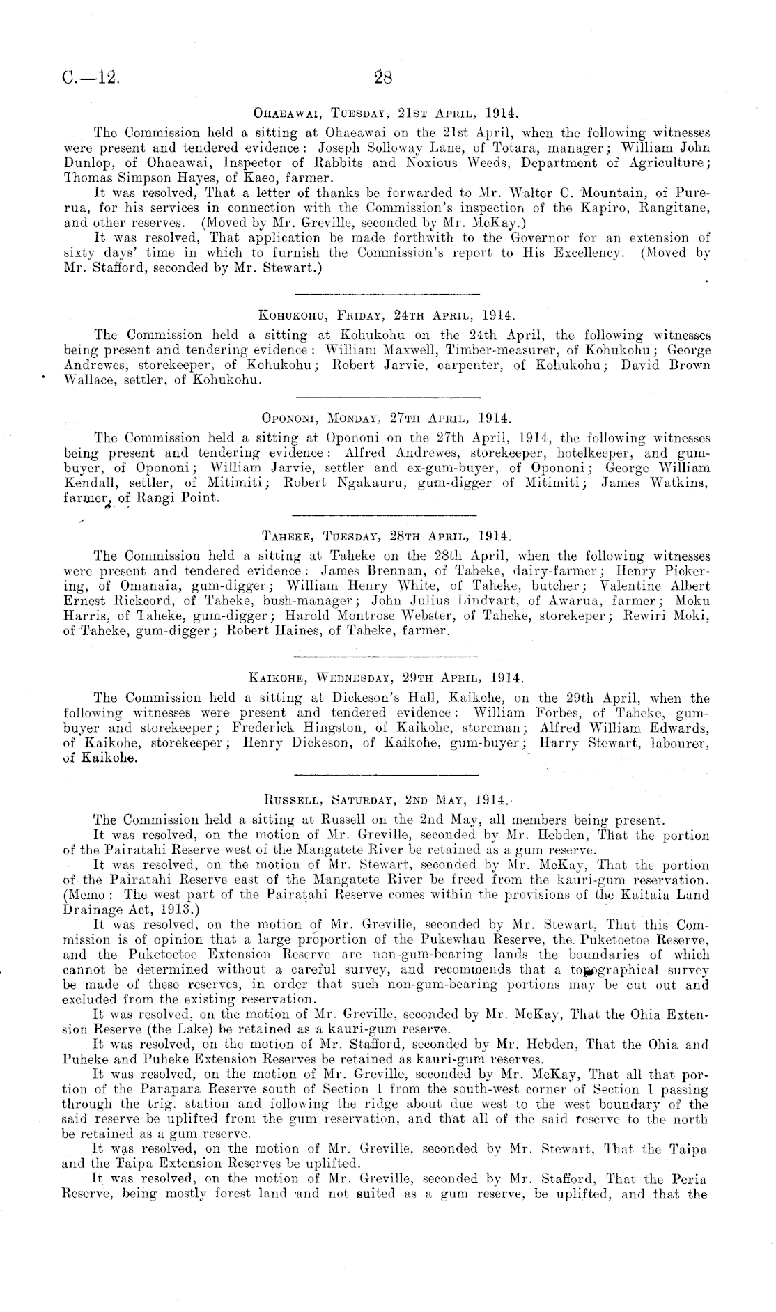 Papers Past, Parliamentary Papers, Appendix to the Journals of the House  of Representatives, 1914 Session I