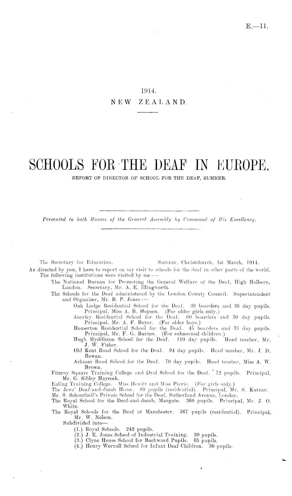 Papers Past, Parliamentary Papers, Appendix to the Journals of the House  of Representatives, 1914 Session I