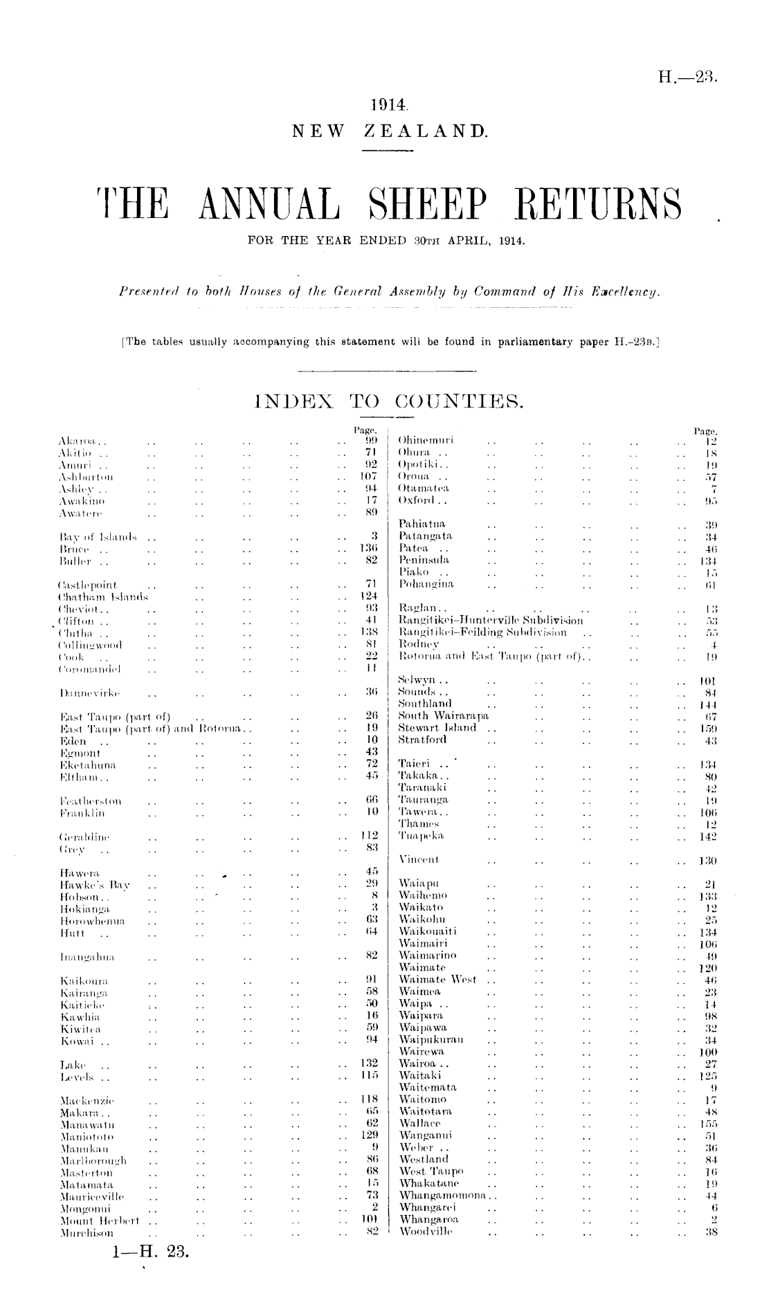 Papers Past, Parliamentary Papers, Appendix to the Journals of the House  of Representatives, 1873 Session I