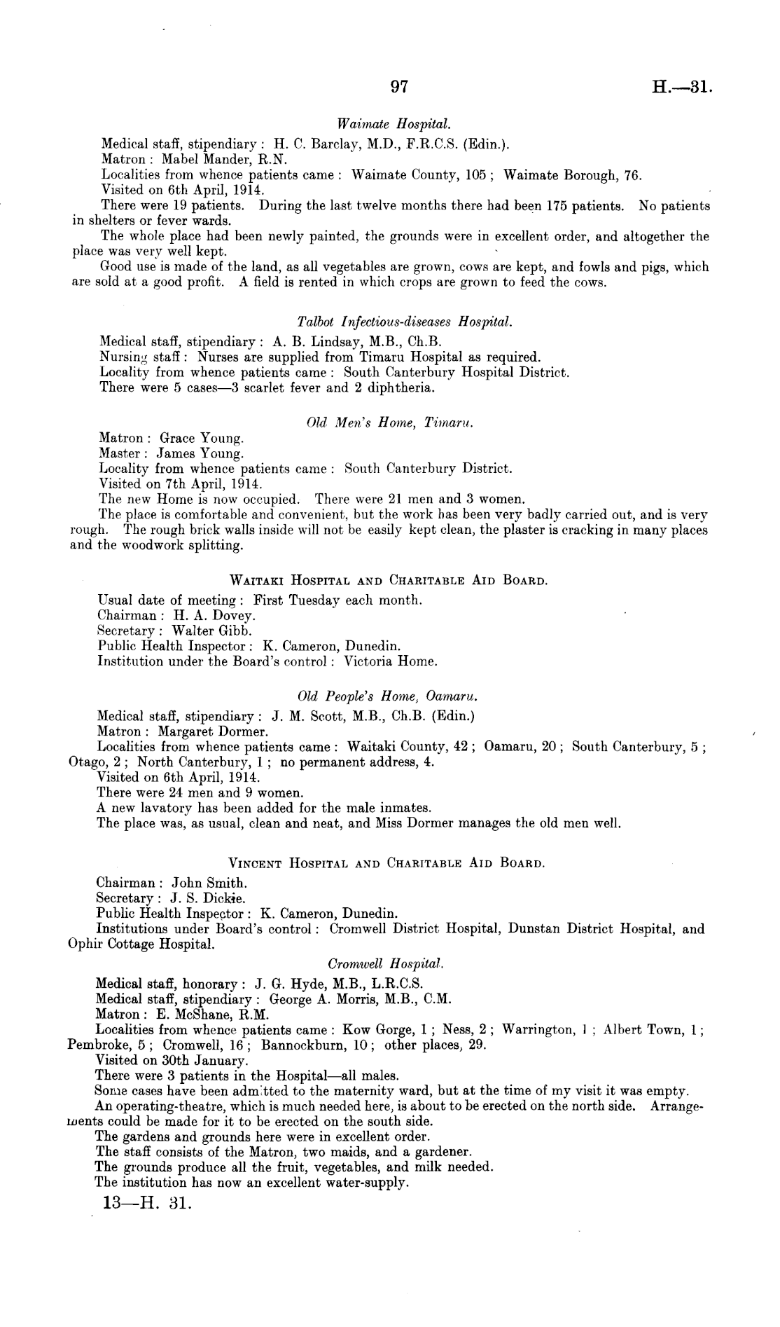 Papers Past, Parliamentary Papers, Appendix to the Journals of the House  of Representatives, 1914 Session I