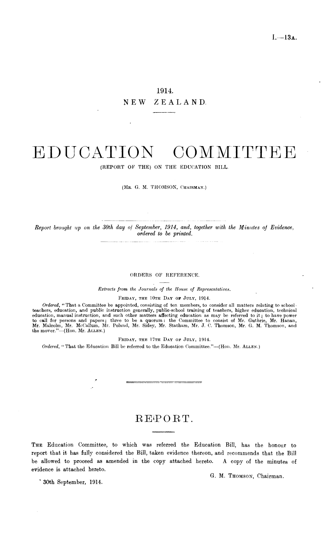 Papers Past, Parliamentary Papers, Appendix to the Journals of the House  of Representatives, 1914 Session I