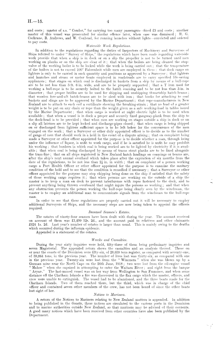 Papers Past, Parliamentary Papers, Appendix to the Journals of the House  of Representatives, 1919 Session I