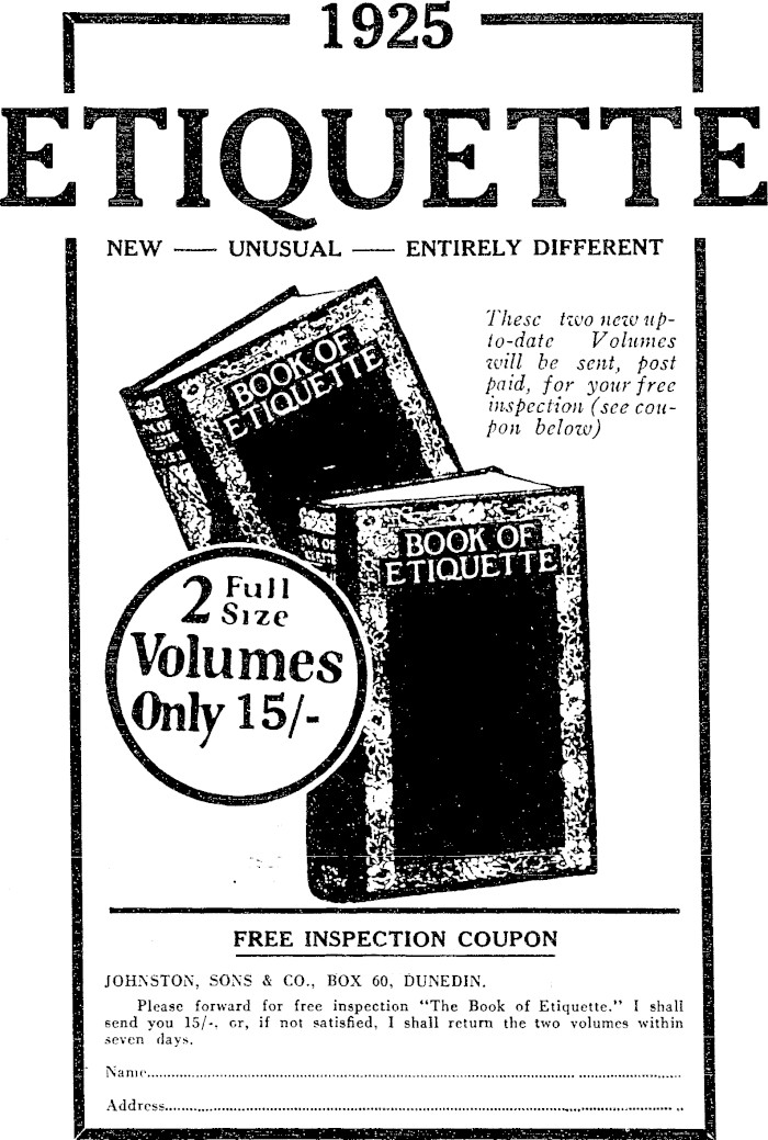 Papers Past Magazines And Journals Ladies Mirror 1 January 1925 Page 27 Advertisement 3