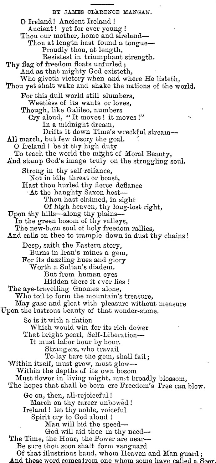 Papers Past Magazines And Journals New Zealand Tablet 8 October 1875 Irish National Anthem God defend new zealand national anthem hayley westenra rugby world cup final 2011. papers past national library of new zealand