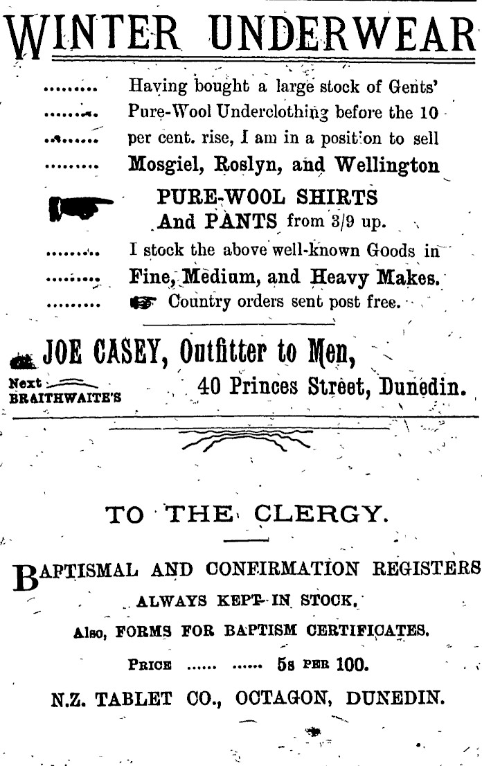 Papers Past Magazines And Journals New Zealand Tablet 4 April 1907 Page 16 Advertisements Column 1