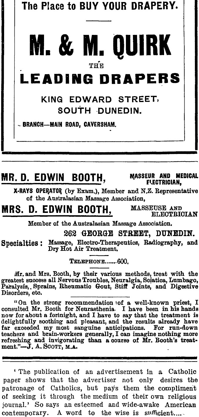 Papers Past | Magazines and Journals | New Zealand Tablet | 23 May 1907 |  Page 30 Advertisements Column 2