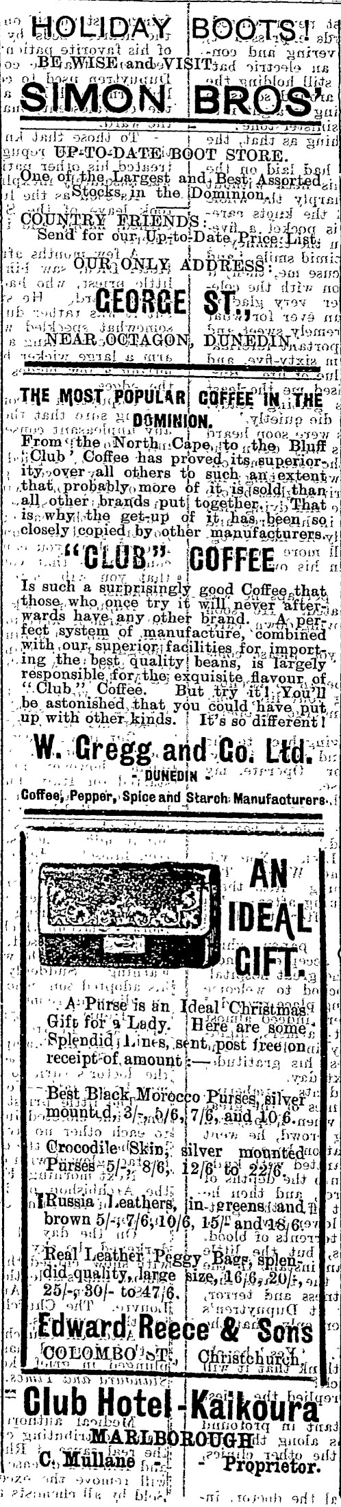 Papers Past Magazines And Journals New Zealand Tablet 30 December 1909 Page 44 Advertisements Column 2