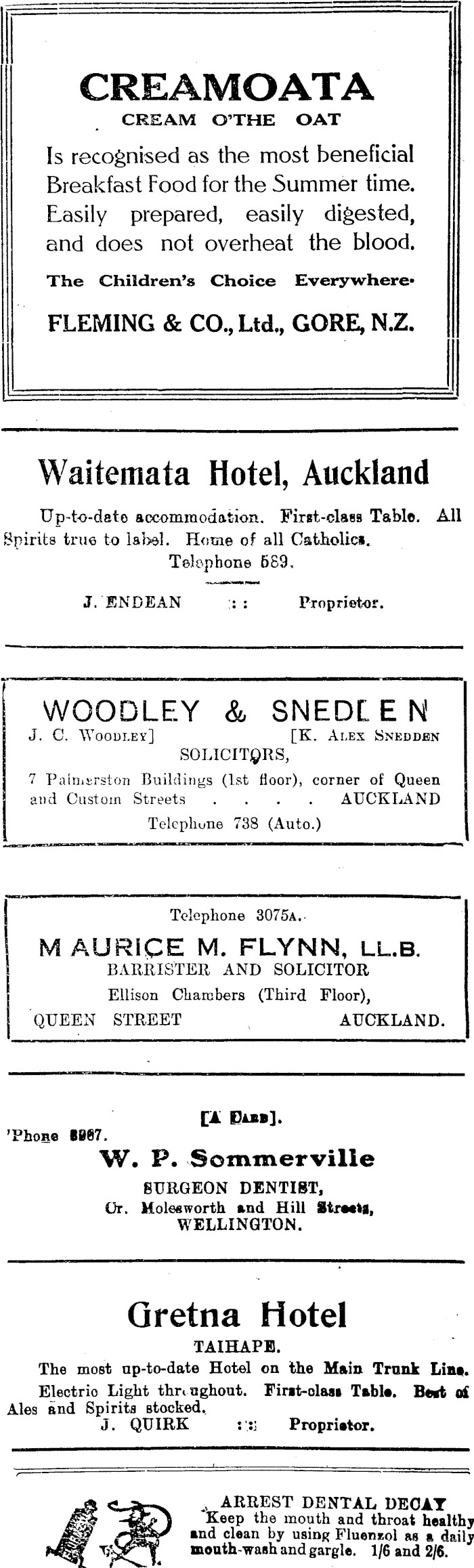 Papers Past Magazines And Journals New Zealand Tablet 14 February 1924 Page 16 Advertisement 1