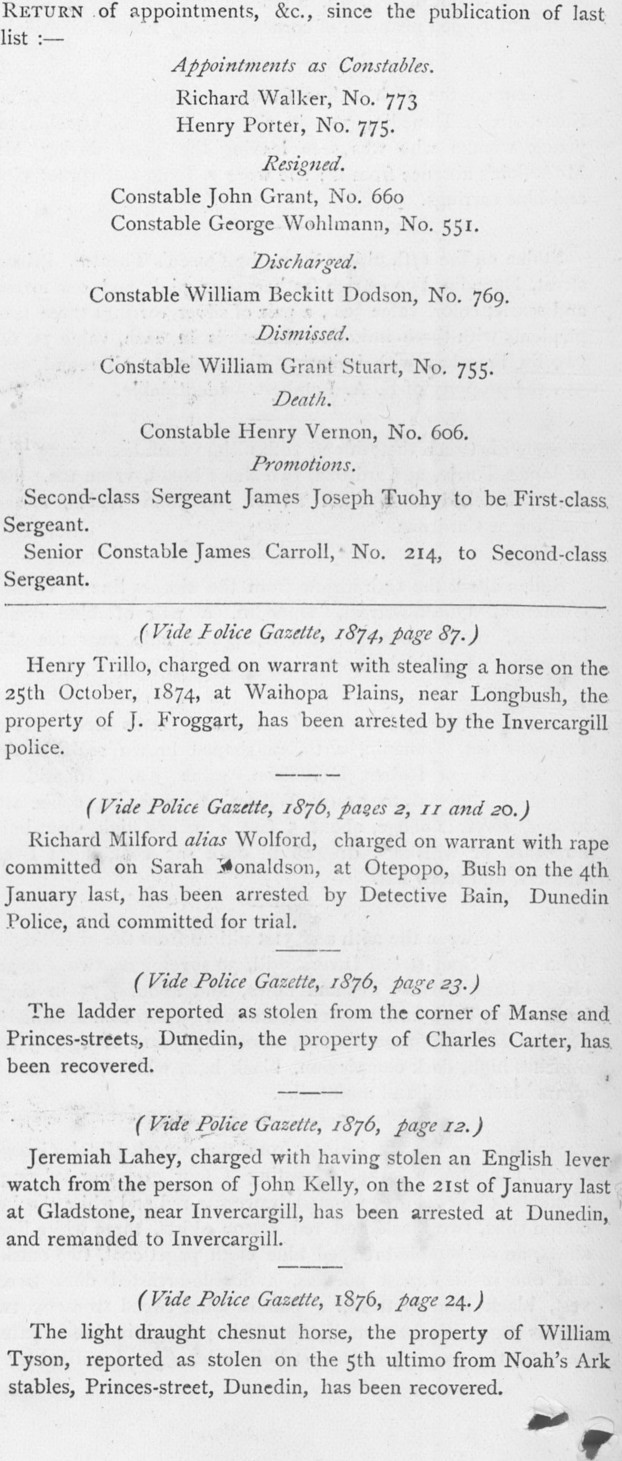 Papers Past Magazines and Journals Otago Police Gazette 10