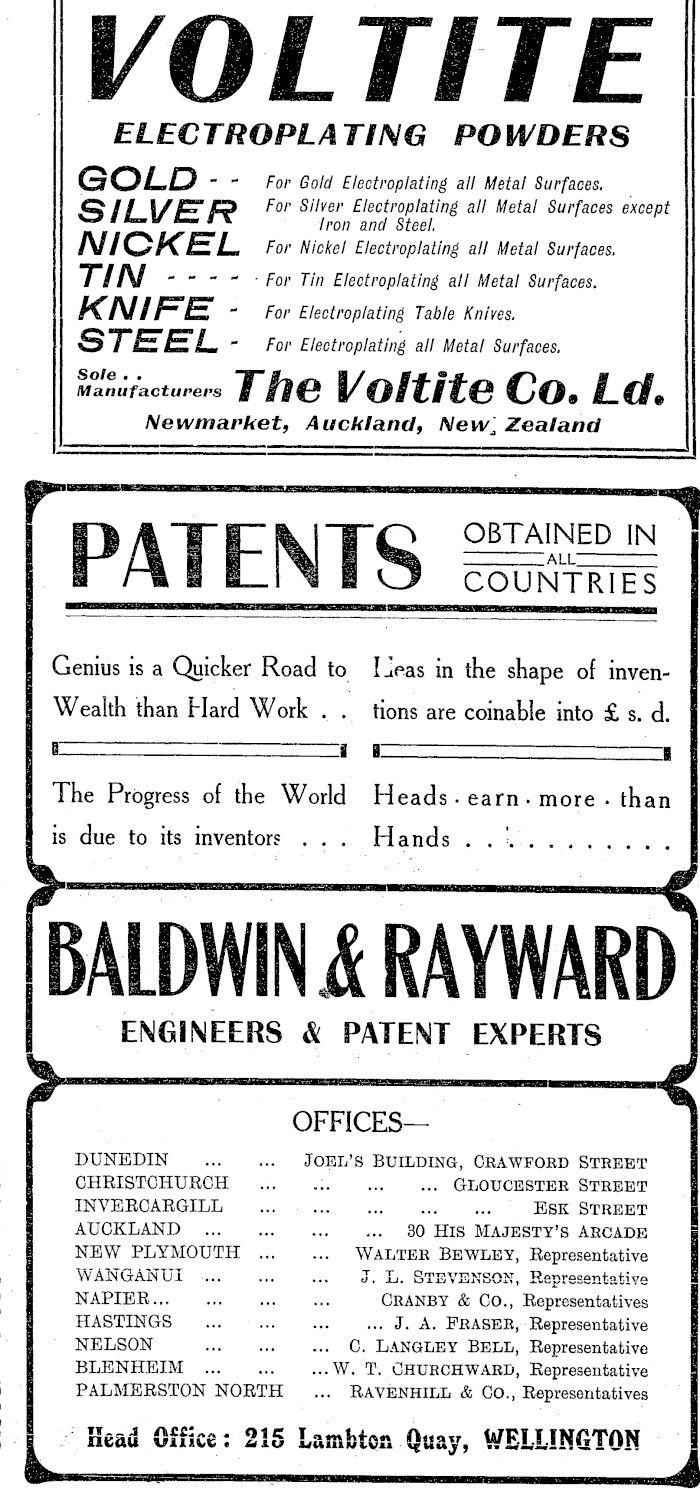 Papers Past Magazines And Journals Progress 1 March 1912 Page 1040 Advertisement 3