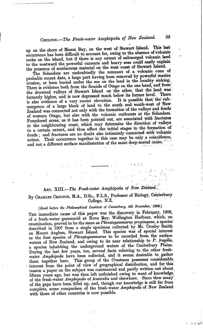 Papers Past, Magazines and Journals, Transactions and Proceedings of the  Royal Society of New Zealand, 1908