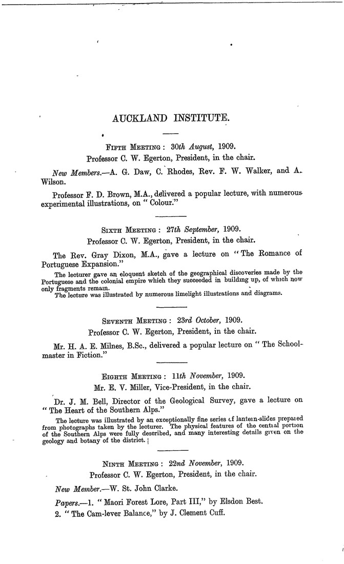 Papers Past Magazines And Journals Transactions And Proceedings Of The Royal Society Of New Zealand 1909 Auckland Institute