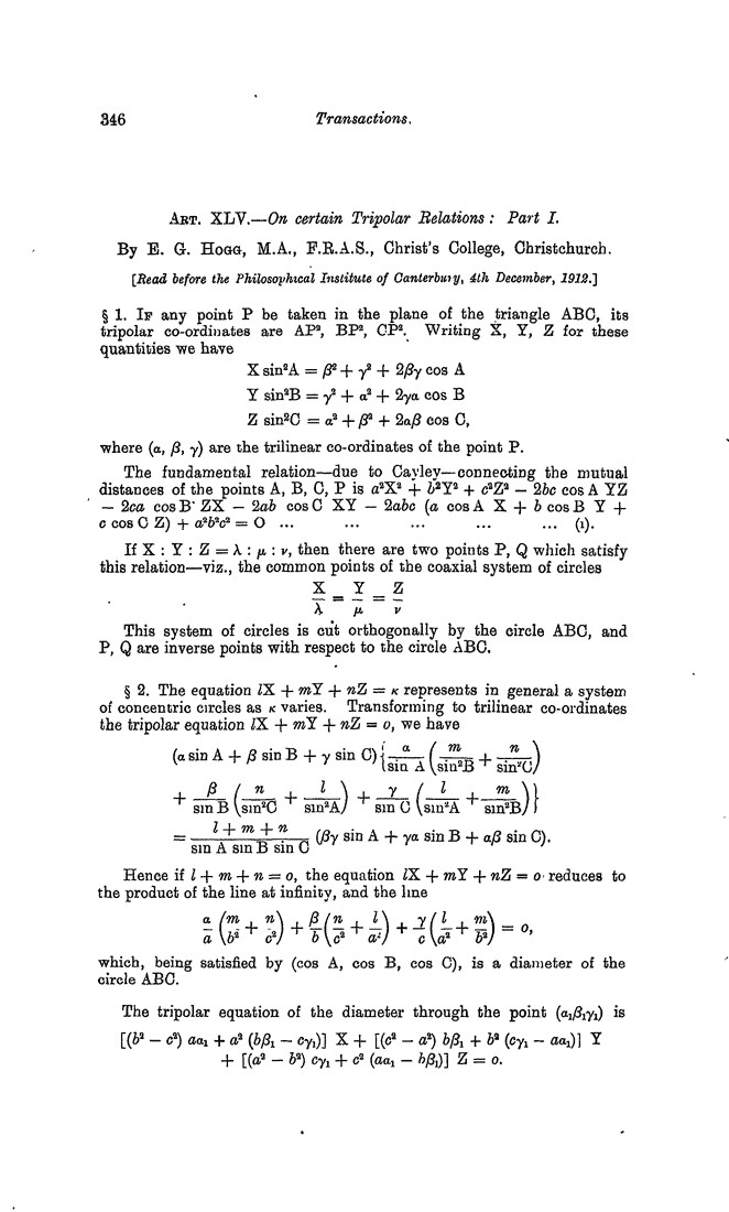 Papers Past Magazines And Journals Transactions And Proceedings Of The Royal Society Of New Zealand 1912 Page 346