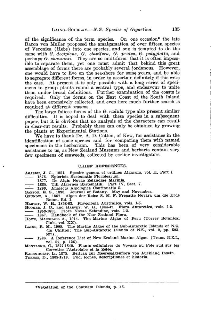 Papers Past Magazines And Journals Transactions And Proceedings Of The Royal Society Of New Zealand 1930 The New Zealand Species Of Gigartina