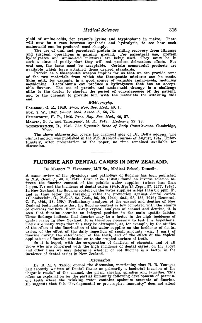 Papers Past Magazines And Journals Transactions And Proceedings Of The Royal Society Of New Zealand 1948 Protein And Amino Acid Therapy In Medical And