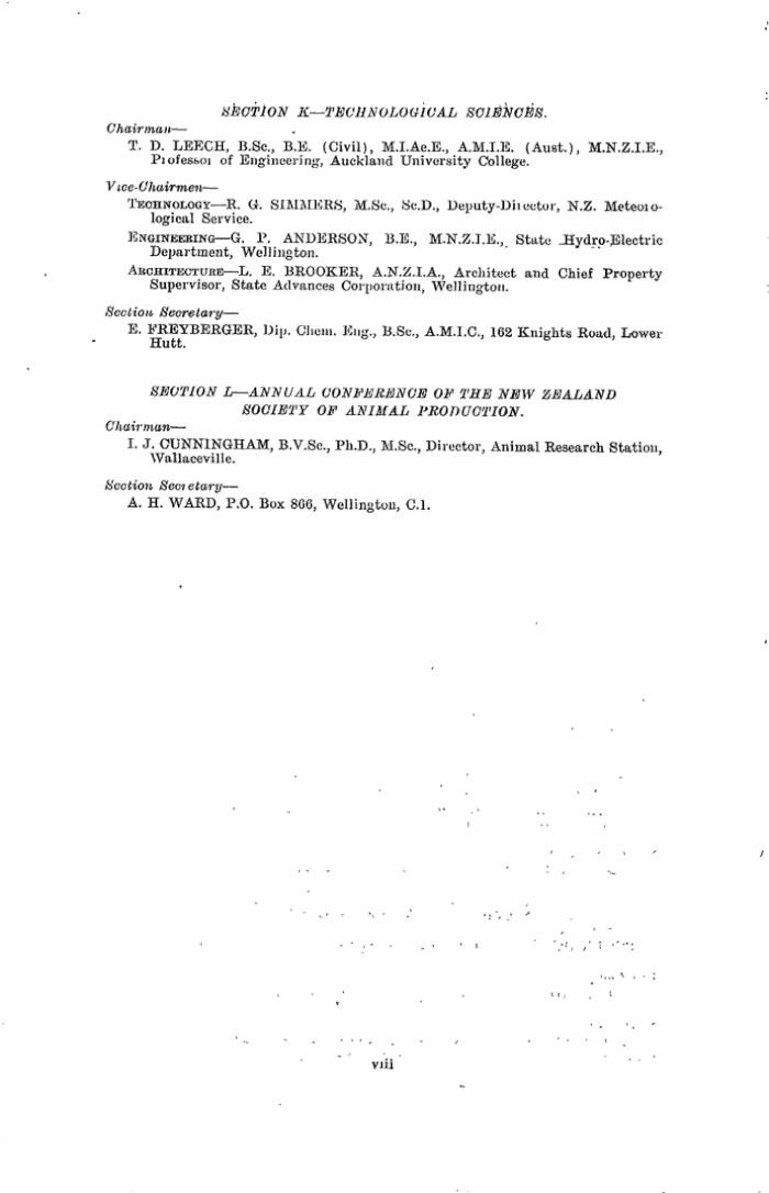 Papers Past Magazines And Journals Transactions And Proceedings Of The Royal Society Of New Zealand 1948 Chairmen And Officers Of Sections