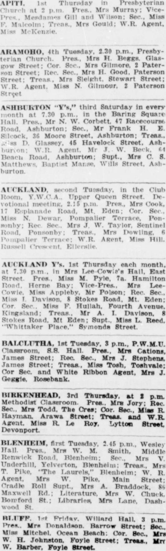 Papers Past Magazines And Journals White Ribbon 19 March 1928 Page 14 Advertisements Column 1