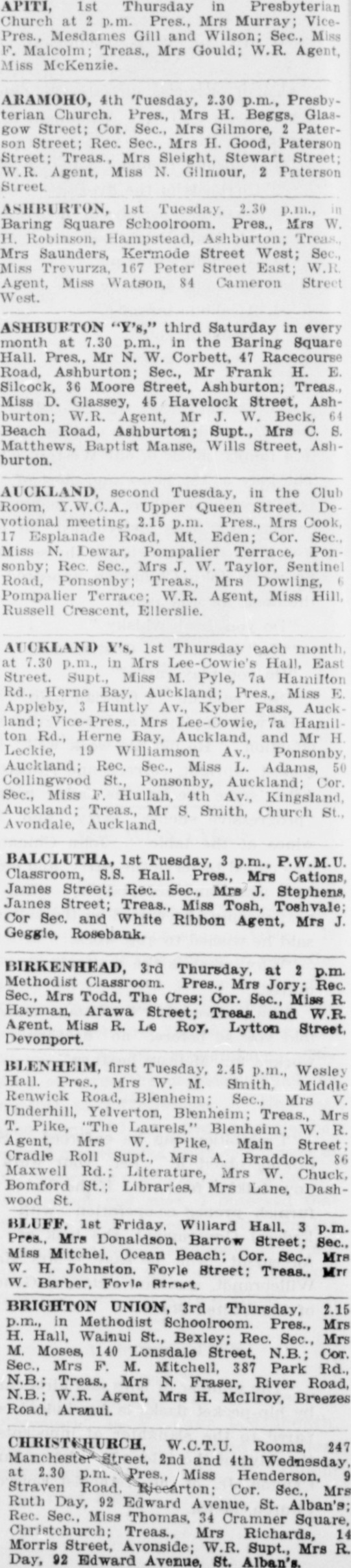 Papers Past Magazines And Journals White Ribbon 18 April 1928 Page 18 Advertisements Column 1