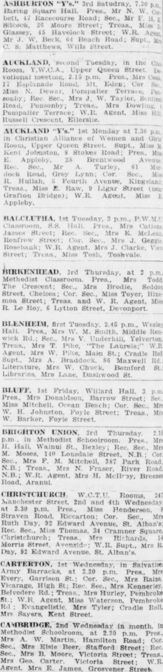 Papers Past Magazines And Journals White Ribbon 18 December 1928 Page 14 Advertisements Column 2