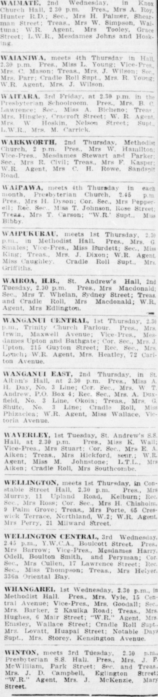 Papers Past Magazines And Journals White Ribbon 18 March 1935 Page 12 Advertisements Column 3
