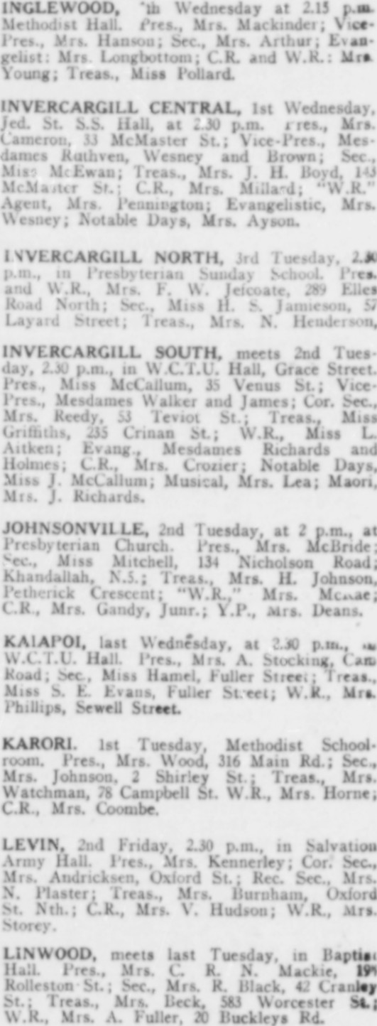 Papers Past Magazines And Journals White Ribbon 18 July 1945 Page 9 Advertisements Column 3