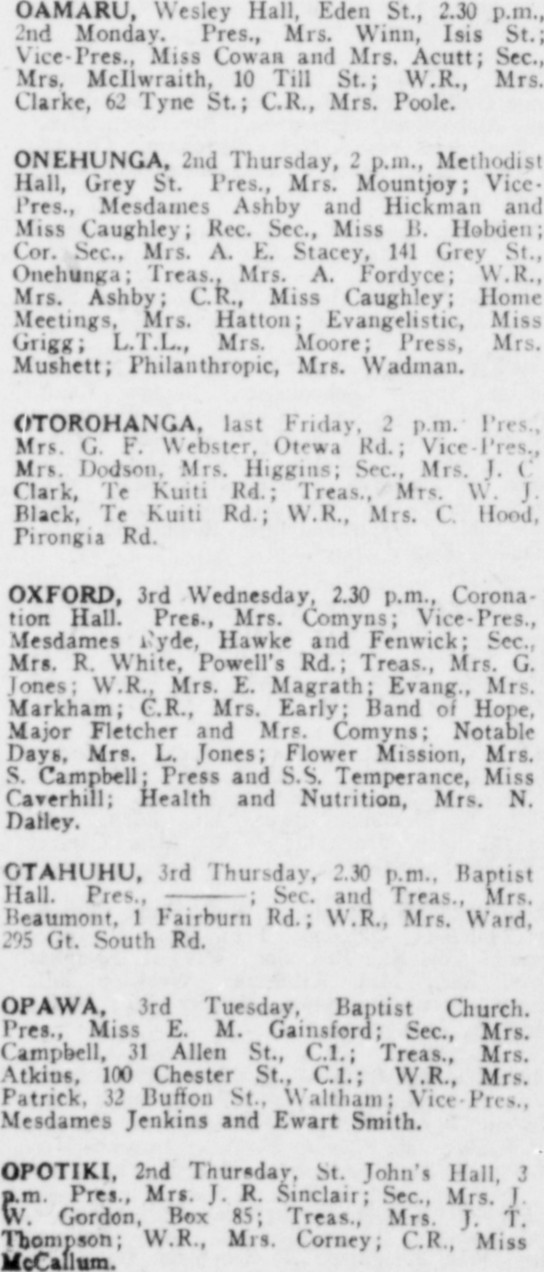 Papers Past Magazines And Journals White Ribbon 1 October 1946 Page 12 Advertisements Column 1