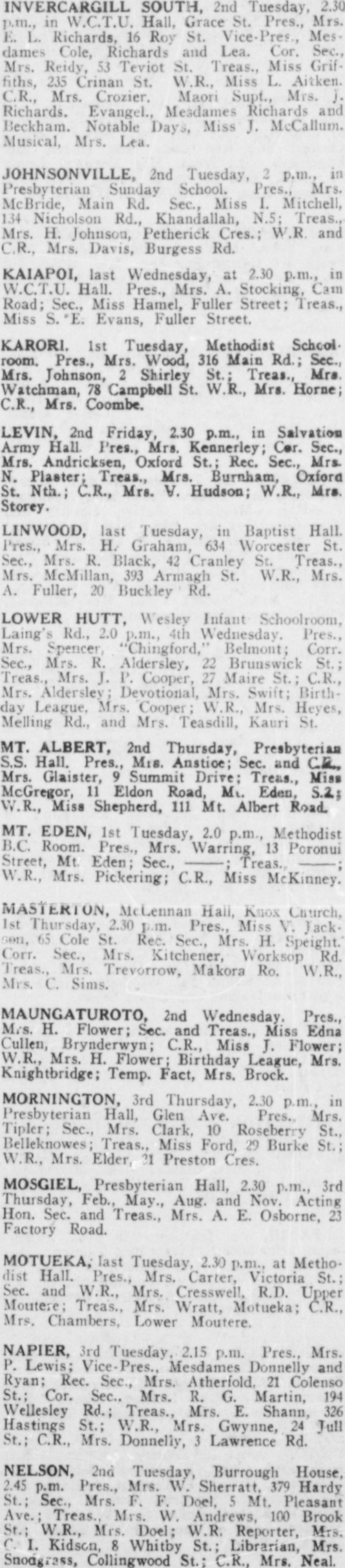 Papers Past Magazines And Journals White Ribbon 1 November 1948 Page 11 Advertisements Column 3