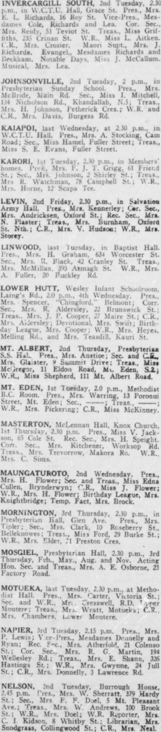 Papers Past Magazines And Journals White Ribbon 1 December 1948 Page 11 Advertisements Column 3