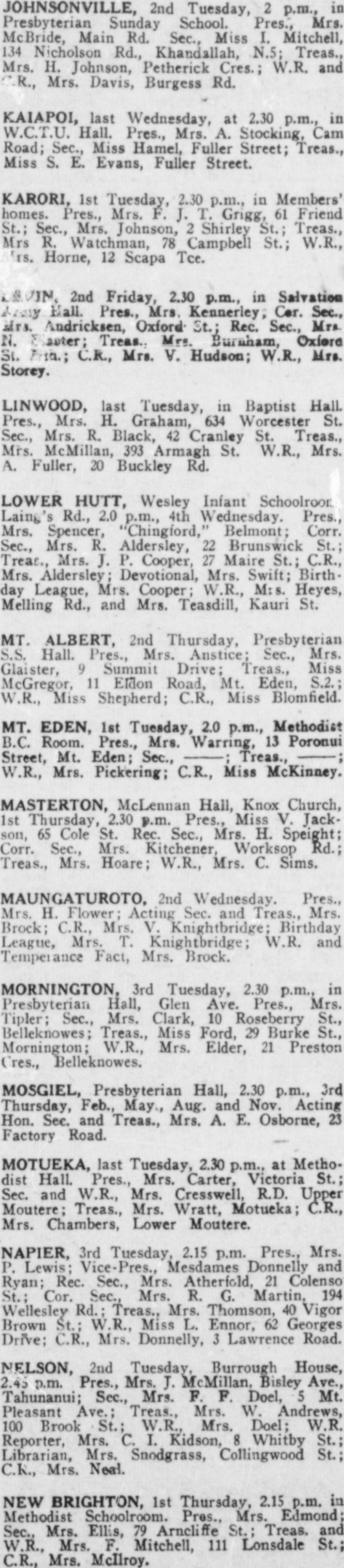 Papers Past Magazines And Journals White Ribbon 1 December 1949 Page 11 Advertisements Column 3